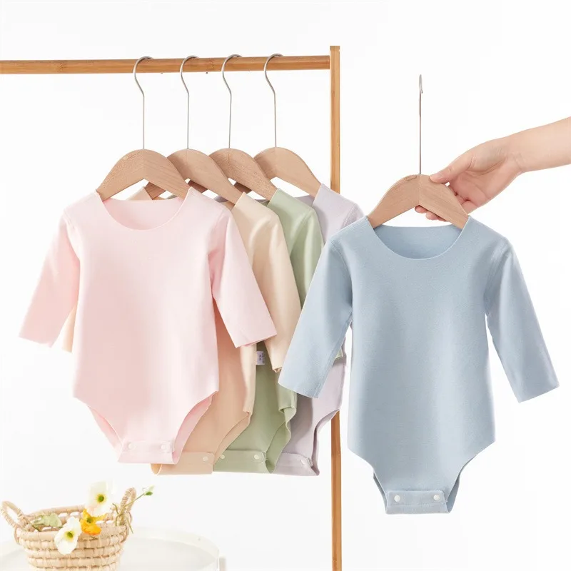 Seamless German Fleece Baby Onesie Newborn Belly Protection Warm Romper Toddler Crawl Wear