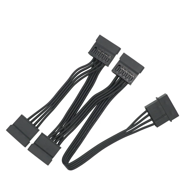 Molex 하드 드라이브 전원 공급 장치 분배기 케이블, DIY PC 서버 18AWG 4 핀-15 핀 전원, IDE 1-4 SATA 15 핀