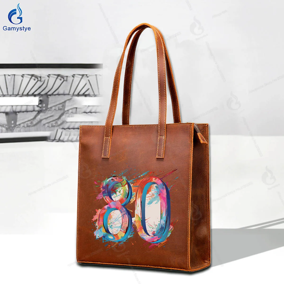 

Printed 80 Graffiti Artisc Printed Bags 100% Real Cowhide Leather Women Bags Top-Handle Bags Cross Body Bags Bolsas Marcas