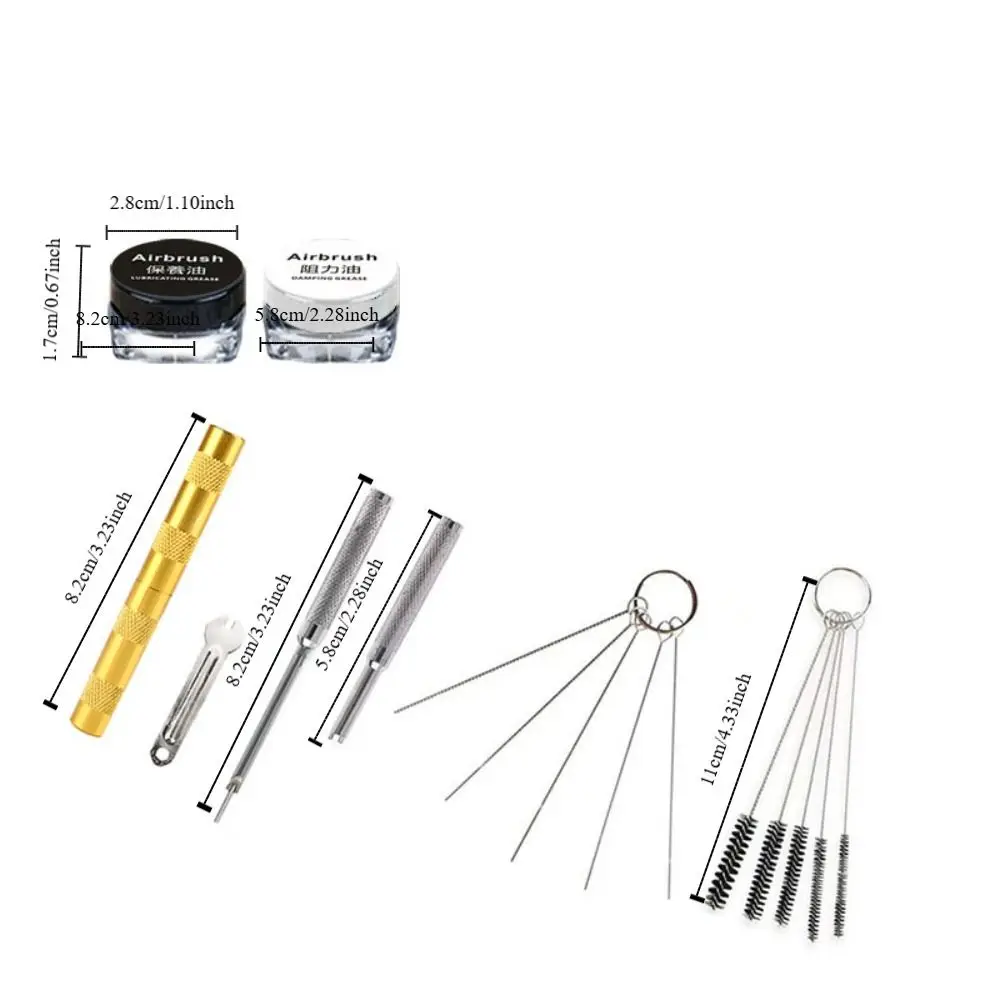 Cleaning Airbrush Spray Cleaning Repair Tool Kit Maintance Stainless Steel Airbrush Spray Nozzle Cleaning Set Storage Box