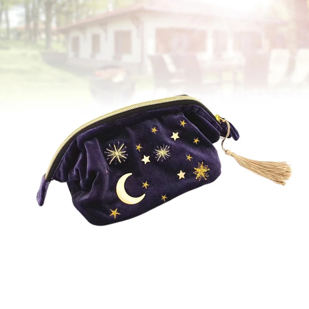 Bolsa de aseo de viaje, bolsa de maquillaje, Luna, alta capacidad, bordada