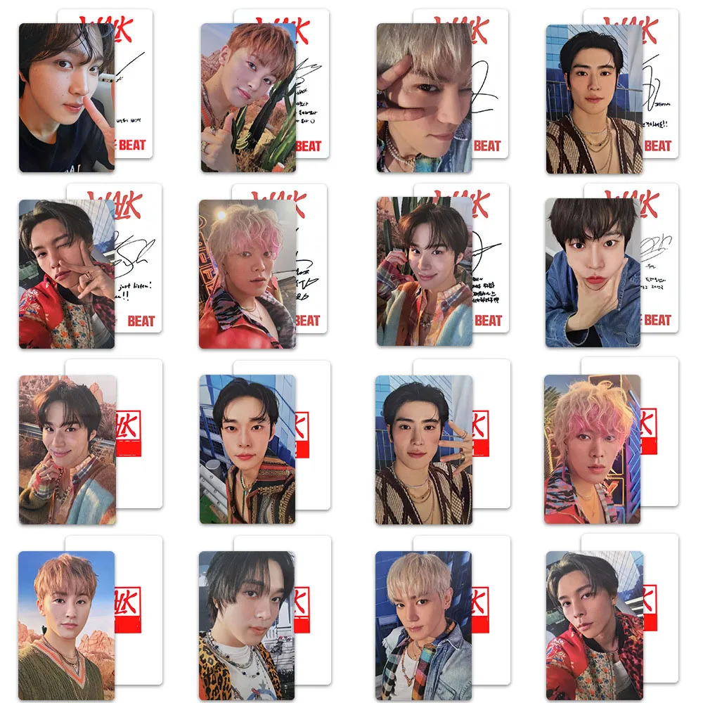 Kpop ON THE BEAT Photocard 8pcs/Set Double Sides Bright Film Korean Style Coated LOMO Card Doyoung JaeHyun Fans Collection