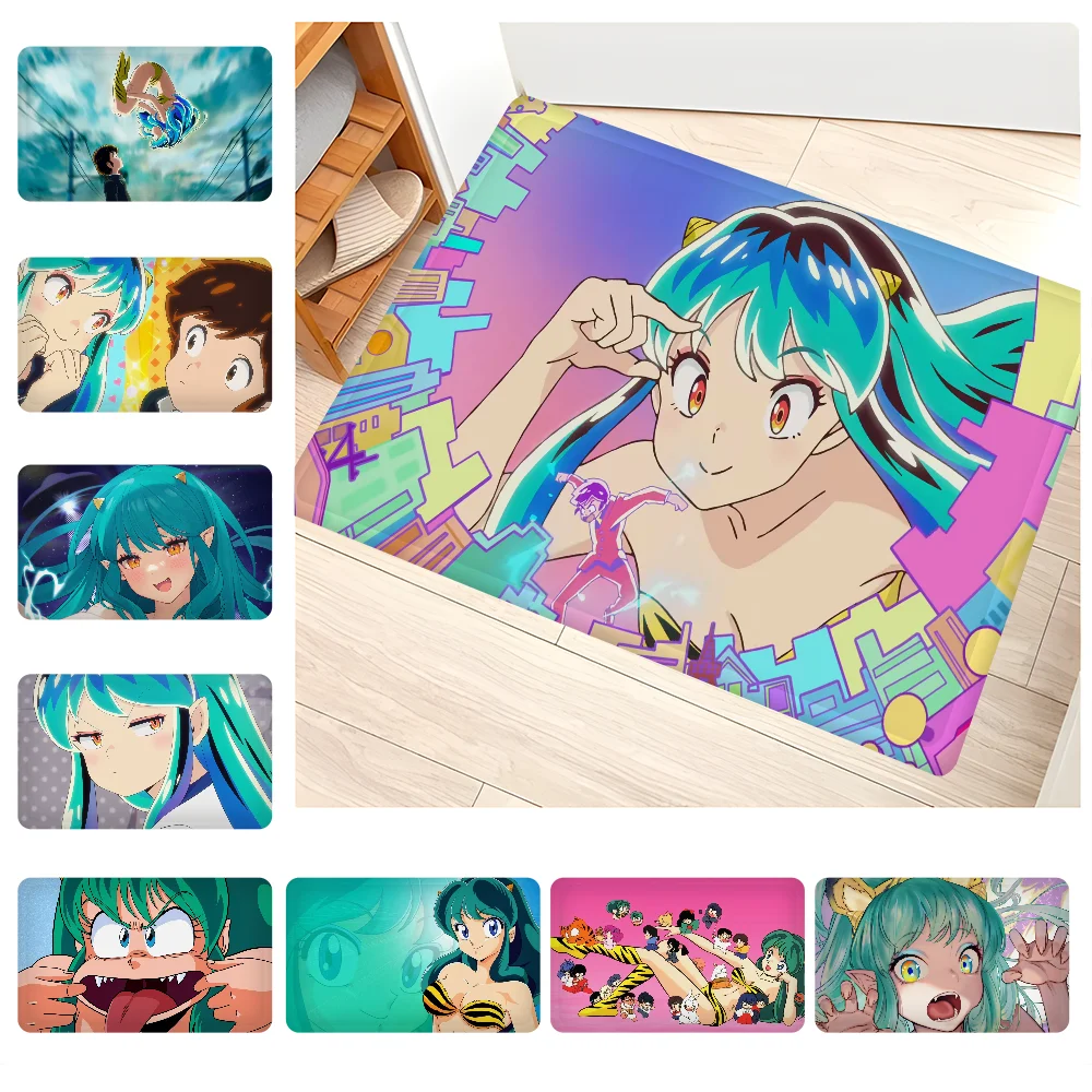 Urusei Yatsura Floor Mat Bathroom Mat Kids Room Bedroom Decoration Balcony Anti-Slip Doormat Living Room Bedside Area Rugs