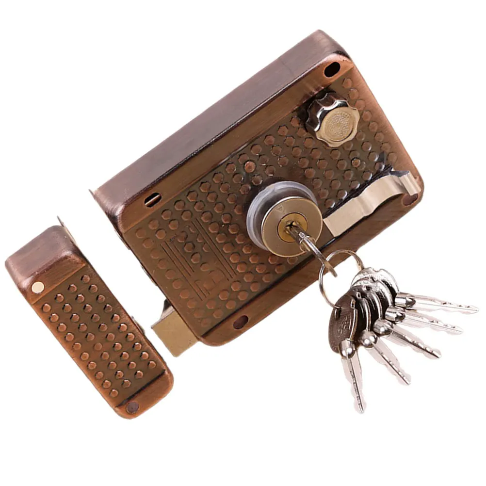 

Door Lock Cylinder Deadbolt Vintage Knob Replacement Key Latch Bolt Locks for Doors Interior Security Anti Theft High Strength