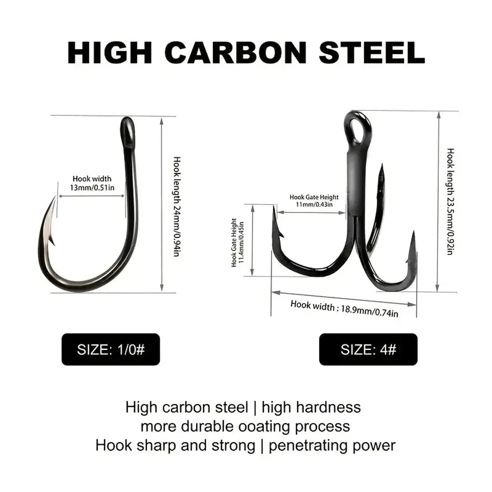 Live Bait Double-Hook Fishing Rig with Stainless Steel Line - Heavy-Duty Anti-Tangle Design, Luminous Beads & 2 Hook System, Ult