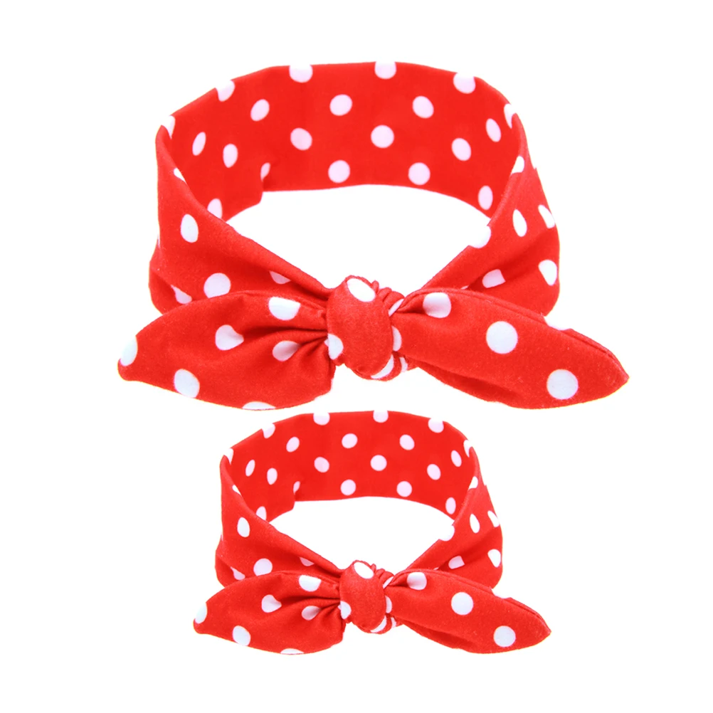 

Baby Girl Hairbands Bunny Ear Headband Set Infant Toddler Headwraps Soft Lightweight Printed Hair Accessories Bright Red