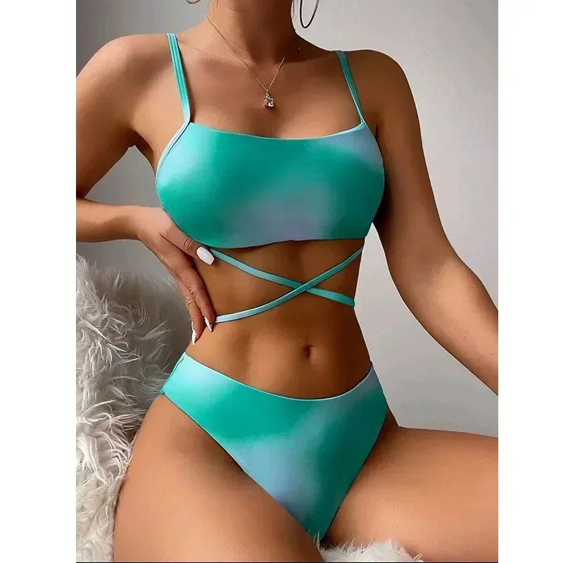 Lace Up Bikini Swimsuit & Beach Skirt Sexy Swimwear Women 2023 Bathing Swimming Swim Suit Female Summer Beachwear