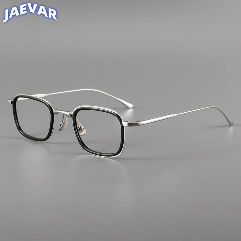 Pure Titanium Business Square Frame Men's Glasses Frame Ultra-light Anti-blue Llight Optical Prescription Glasses Female 19052