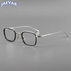 Pure Titanium Business Square Frame Men's Glasses Frame Ultra-light Anti-blue Llight Optical Prescription Glasses Female 19052