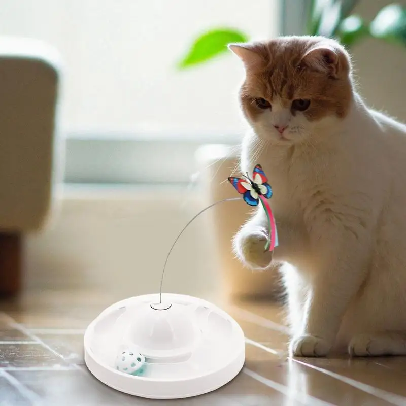 Electric Cat Toy Safe Interactive Cat Toy With Feather Kitten Toys Automatic Kitten Toys Interactive Cat Toys With Round Design