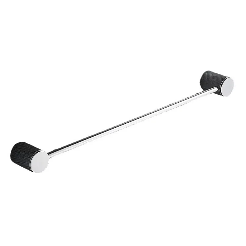 All-copper Chrome-plated Gun Gray Single Bar Towel Bar Bathroom Towel Rack Toilet Towel Rack Hanging Rod Wall Hanging Extended