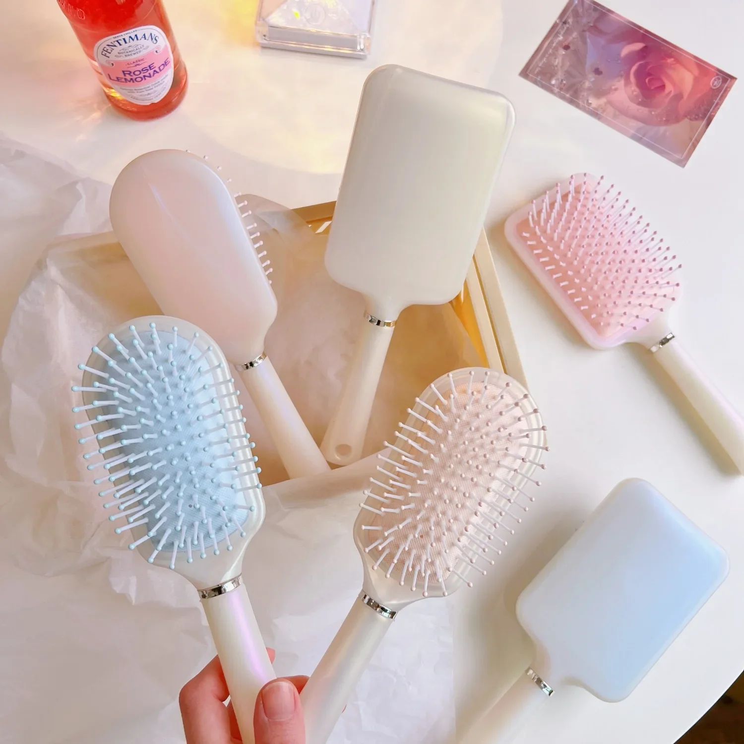 Fluffy Curling Air Cushion Comb Anti Static Massage Hair Brush Curly Detangle Hair Brush Kids Hairdressing Hair Comb