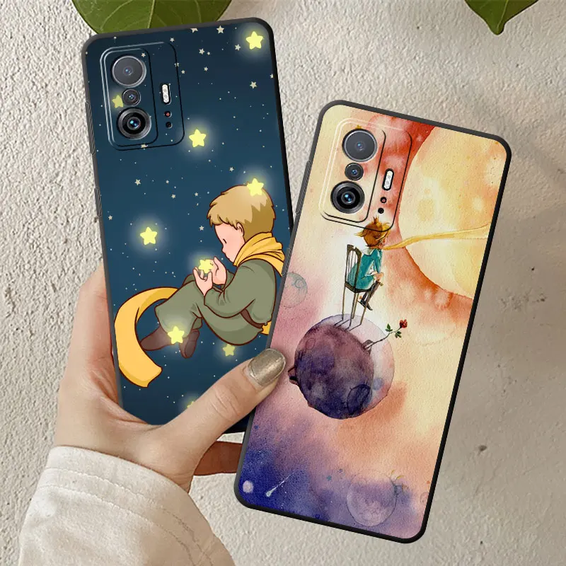 Phone Case for Xiaomi Mi 10 11i 12S 13 Lite 12T 10T 12 Pro 11 Lite 11 11t 12X Cover Black Soft Art Little Prince Cases Funda