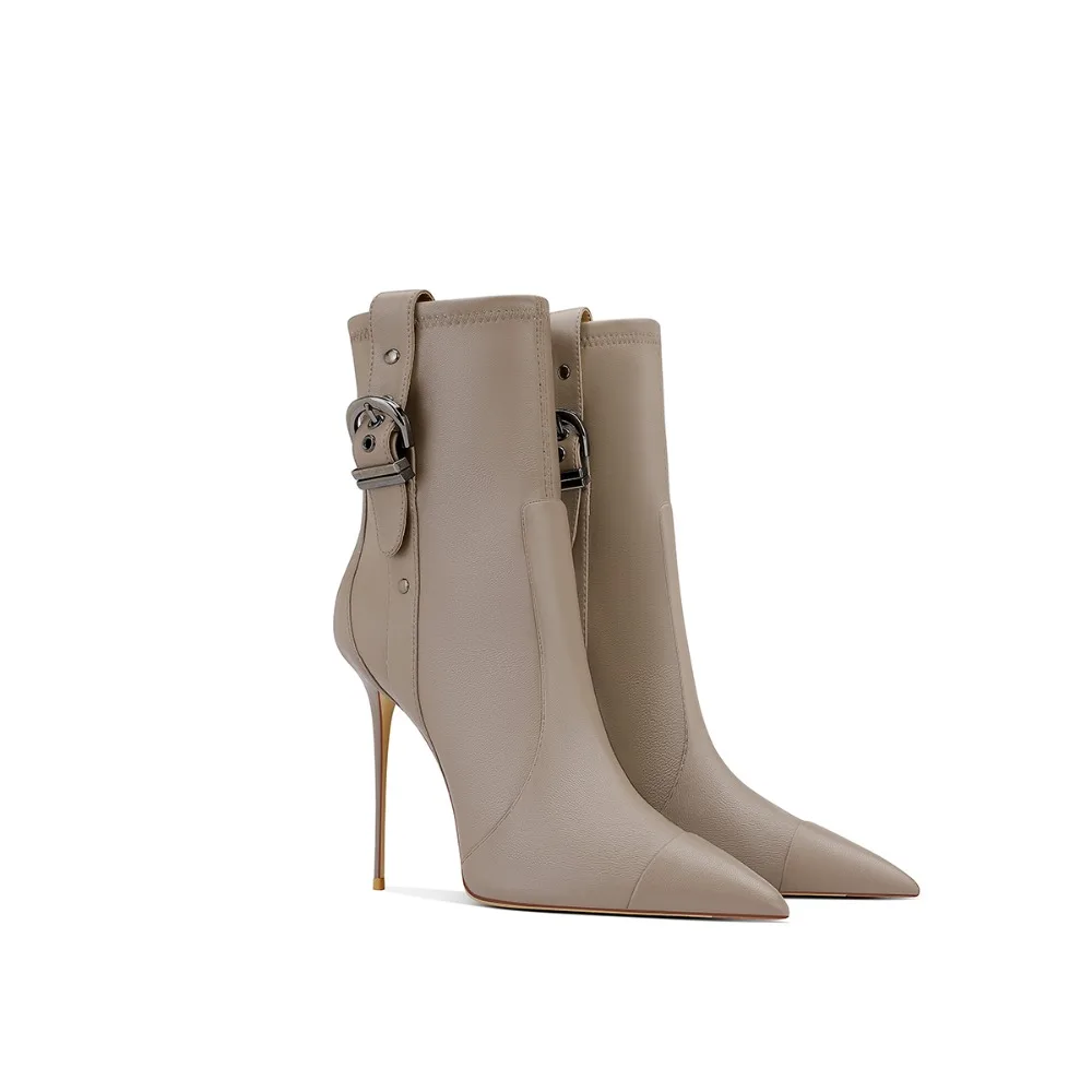 

Khaki Ankle Boots Women Casual Comfortable Slip On Shoes Fashion Autumn Winter