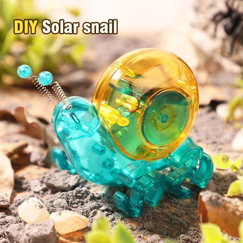 DIY الشمسية الحلزون جرافة تجميعها الطاقة الميكانيكية للأطفال لعبة تعليمية العلوم التكنولوجيا لغز بناء الصبي هدايا عيد الميلاد