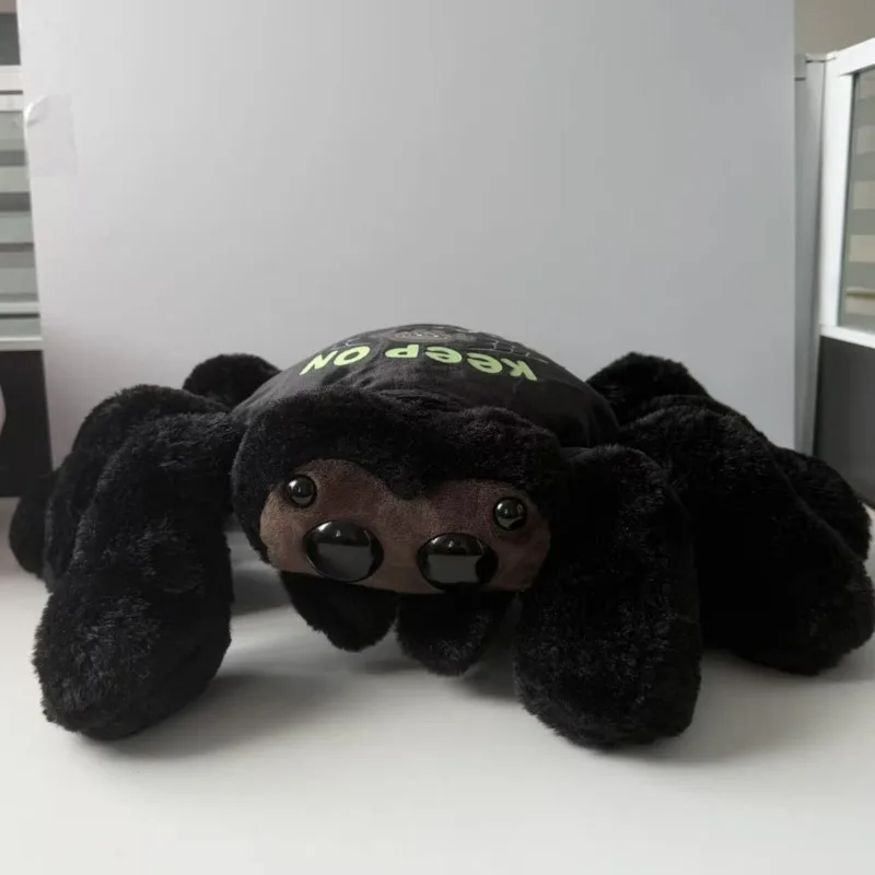 New Lucased The Spider Plush Cute Jumping Spide Plush Anime Peripherals Soft Stuffed Animal Black Spider Plushie Decoration Gift