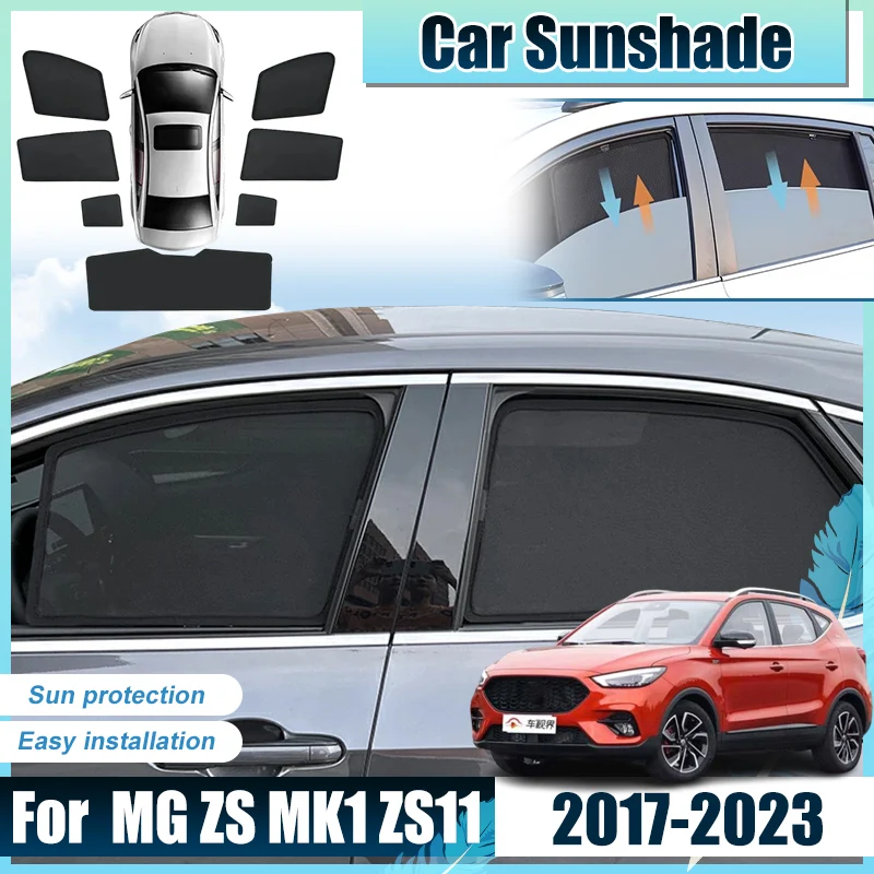

For MG ZS Accessories MK1 2017-2023 ZS11 Car Front Rear Window Sun Shades Covers Anti UV Visors Heat Sunshades Accesorios Mesh