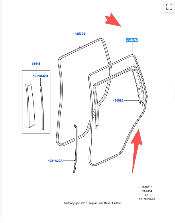 FRONT RIGHT Drivers Door Seal Strips FOR RANGE ROVER SPORT 2014 - 2022 LR098313 LR098316 LR043852 LR043858 2