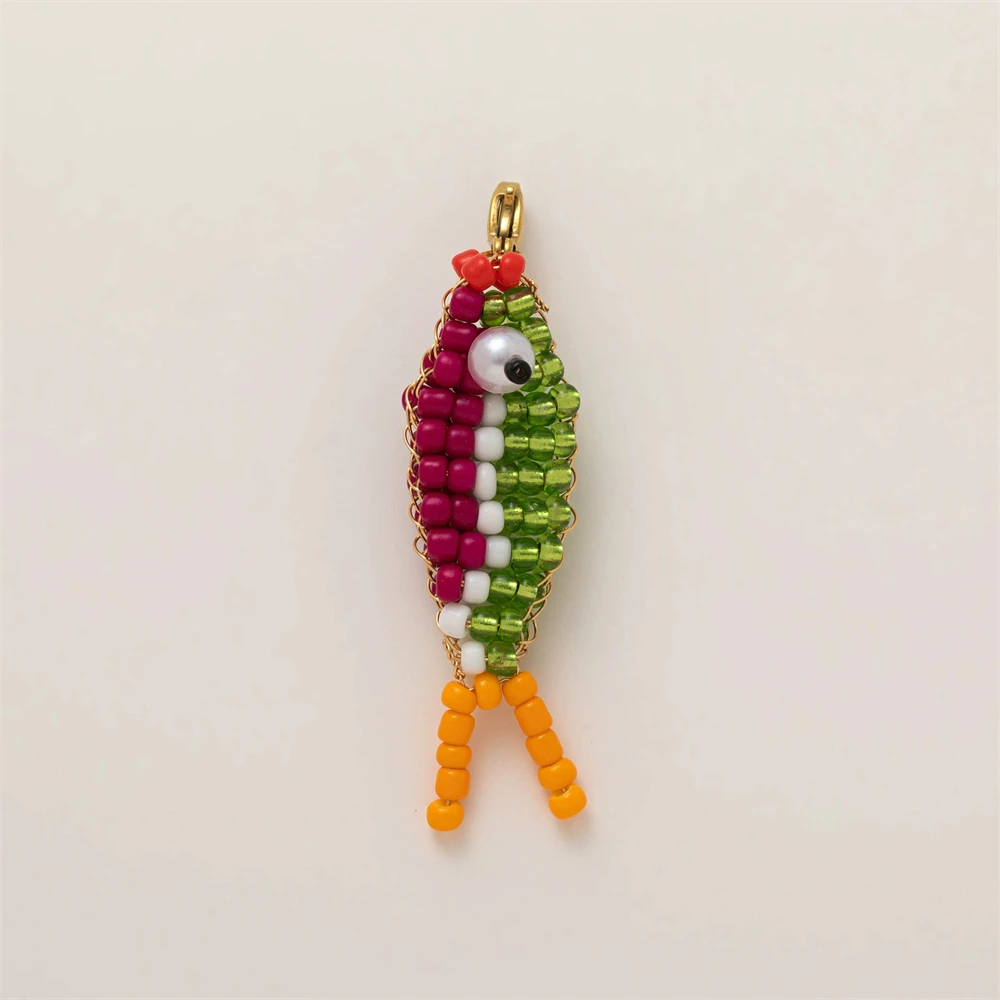 Creative Colorful Beads Fish Pendant Keychain