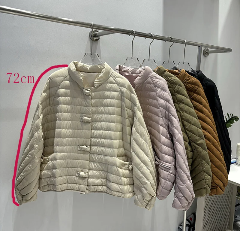 Schinteon Women 90% White Duck Down Jacket Autumn Winter Casual Loose Over Size Warm Outwear Stand Collar Coat High Quality 2024