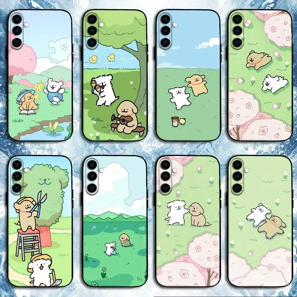 

Cute Puppy Phone Case For Samsung Galaxy A73,A72,A71,A70,A53,A52,A51,Others Soft Black Shell