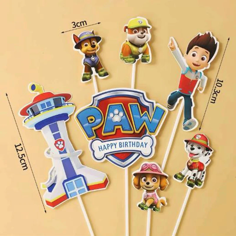 Paw Patrol Skye Cartoon Anime Figure Cake Candle Kids Birthday Decoration Party Accessories Gift Supplies Cosplay - view 5