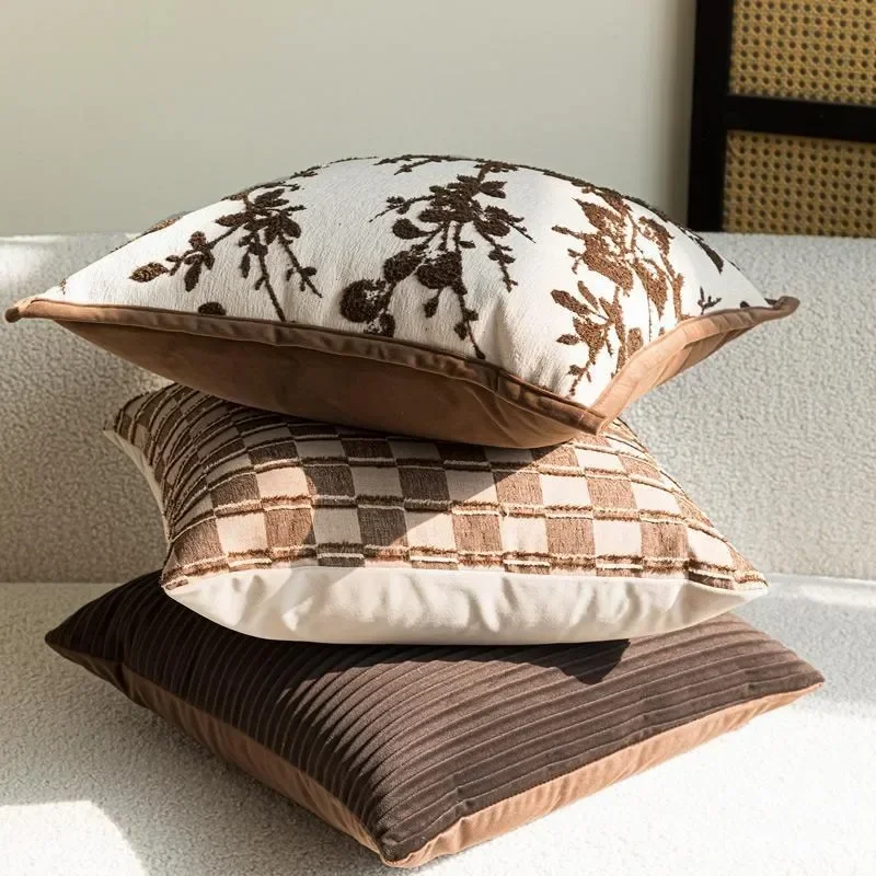 2026 Unique Luxury Cushion Cover 30x50 45x45cm Full Branch - Maillard Brown Pillow Case For Home Hotel Bed Living Room Sofa
