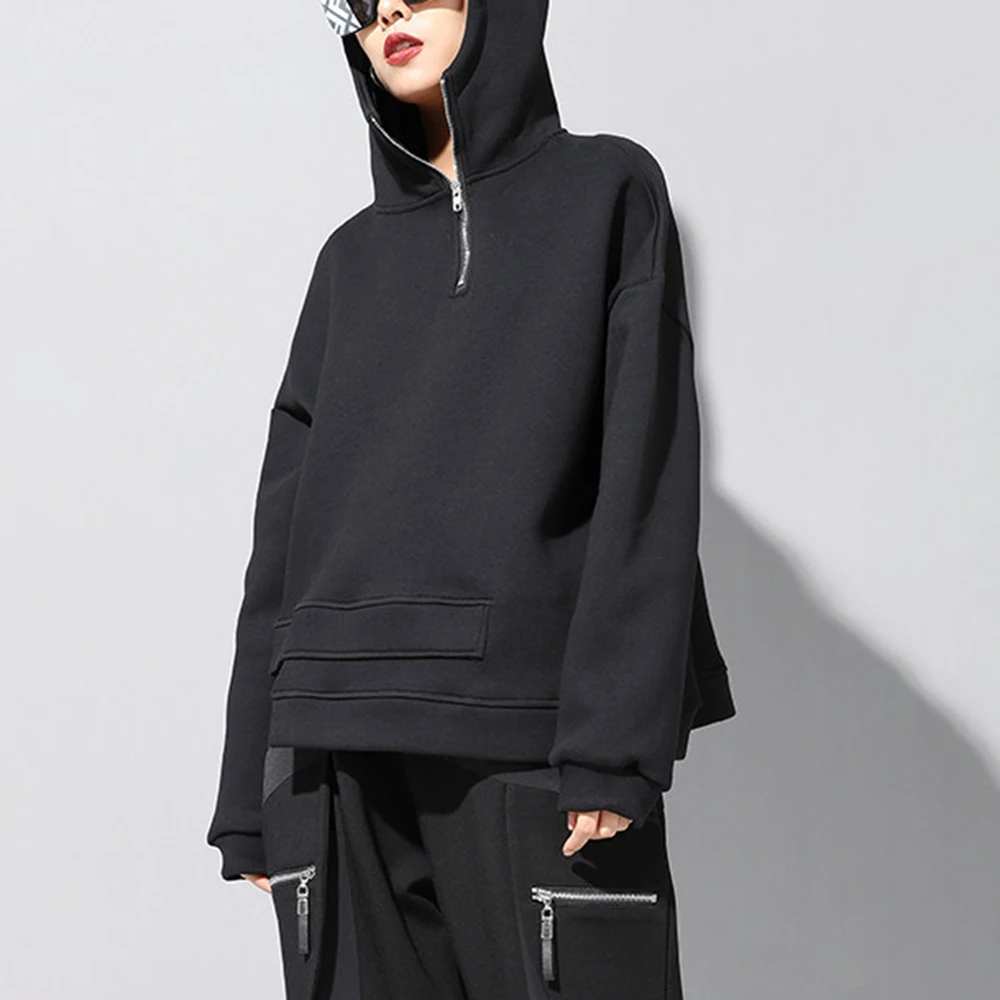XS-5XL Winter New Men's Irregular Long-Sleeve Sweatshirt American Retro Fashion Trend Street Casual Loose Niche Men's Tops