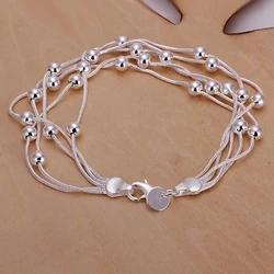hot sell fashion fine product Silver Color Jewelry chain beads Bracelets For cute lady women gifts free shipping H234