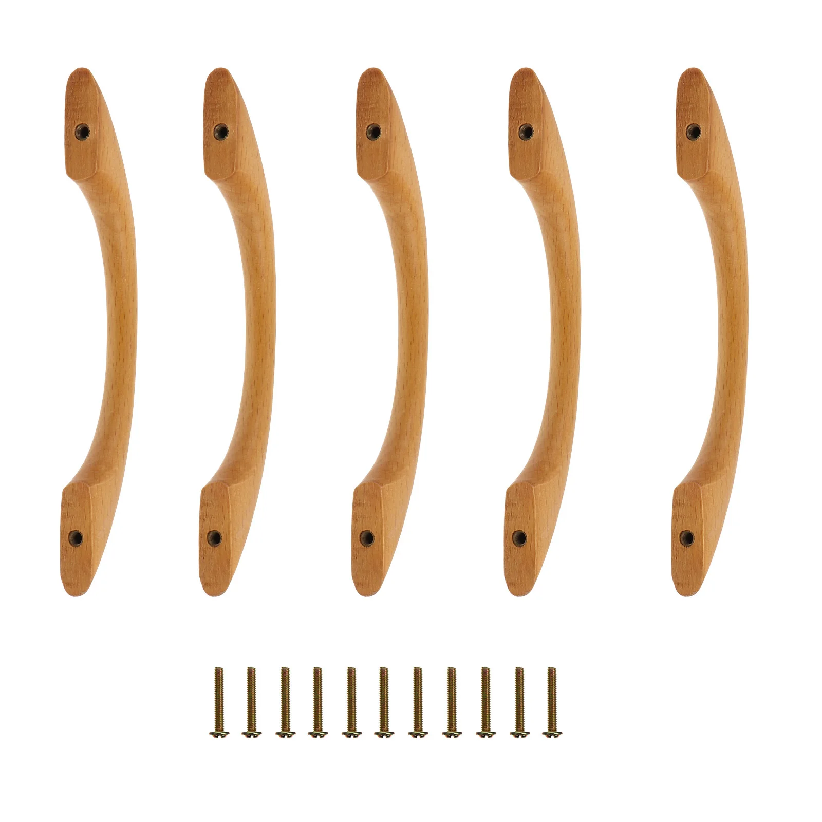 

5Pcs Wooden Door Handle Premium Zinc Alloy Simple Fashion Design Smooth Curve Furniture Cabinet Knob Decorative Household