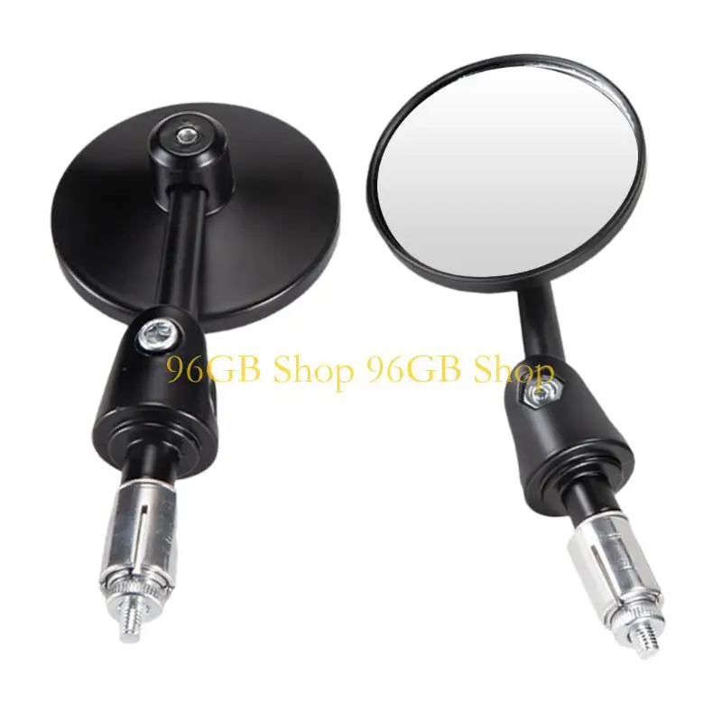 96GB Classical Foldable Motorcycle Side Mirrors Aluminum & Shatterproof Glass Lens Motorcycle Handlebar Mirror for Easy Riding