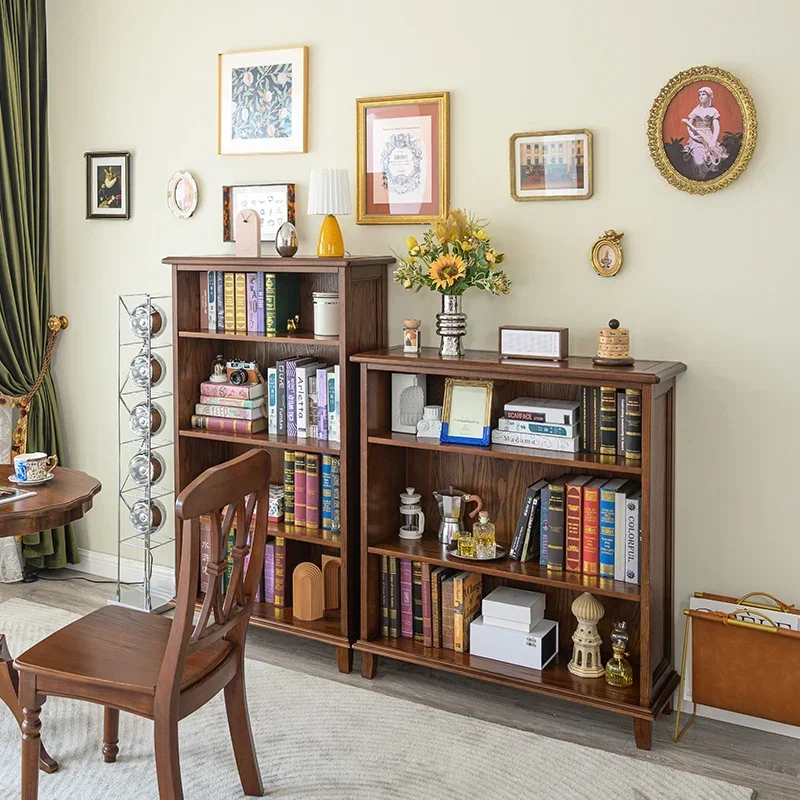 خزانة كتب من الخشب الصلب من LAmerican، رف كتب صغير يصل إلى السقف، خزانة تخزين مفتوحة
