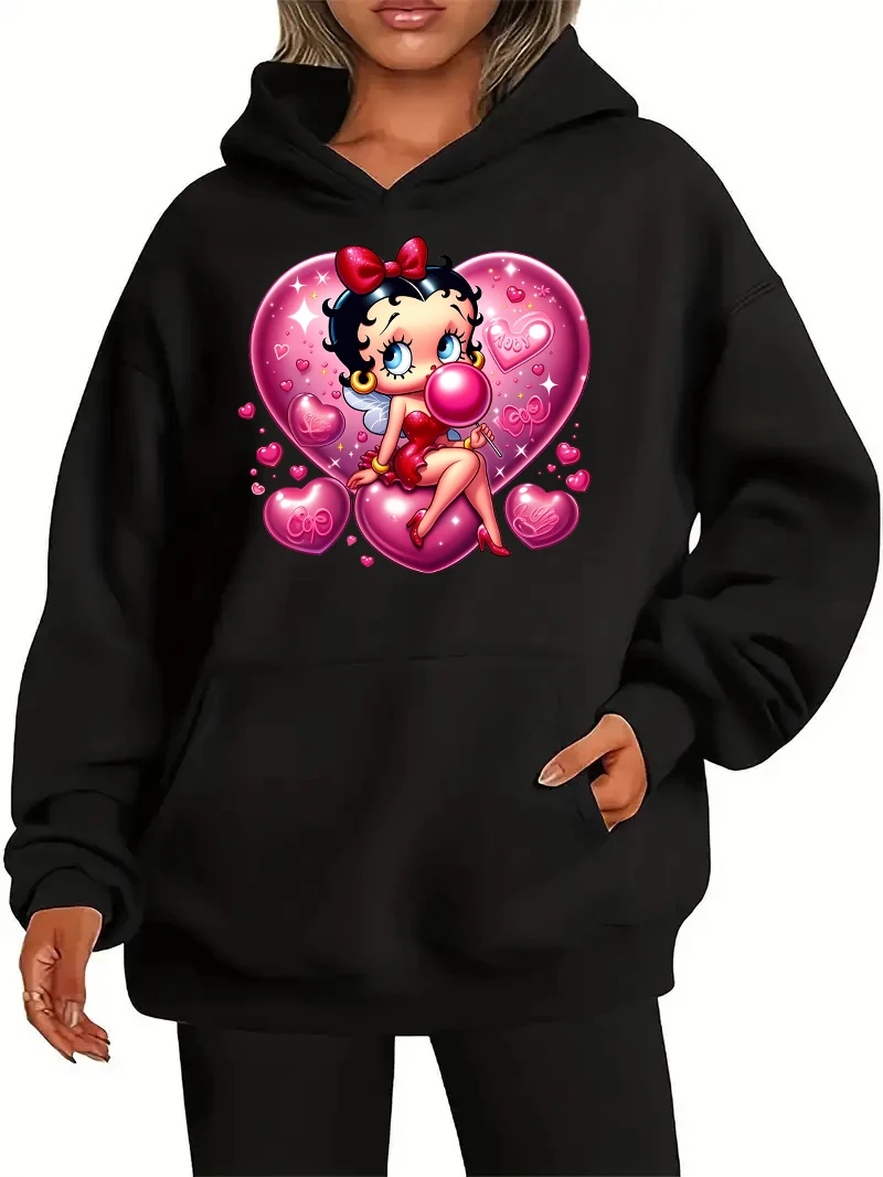 Disney Betties Hoodie para mulheres, Camisola para mulheres, Roupas Y2K, Roupas Y2K