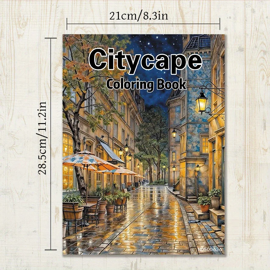 Adult Citycape Coloring Book - 8.3×11.2 Inches, 22 Pages. Vivid Urban Art. Ideal Holiday Gift for Family, City & Art Enthusiasts