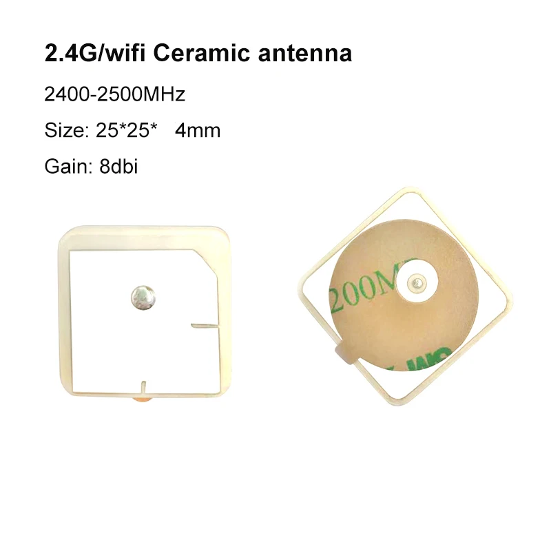 10pcs 2.4G WIFI ZigBee internal Wireless ceramic antenna Bluetooth module 25*25*4mm high gain 8dbi RHCP circular polarization