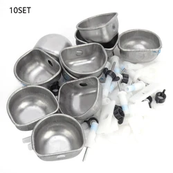 10 Sets Rabbit Drinker Stainless Steel Plastic Drinking Water Bowl Feeding Accessories for Connecting 7mm to 10mm Hose
