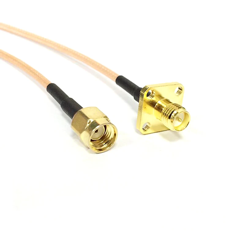 New RP-SMA  Male Inner Hole Switch  RP SMA  Female Jack Panel Inner Pin Convertor RG316 Cable 50cm 20inch