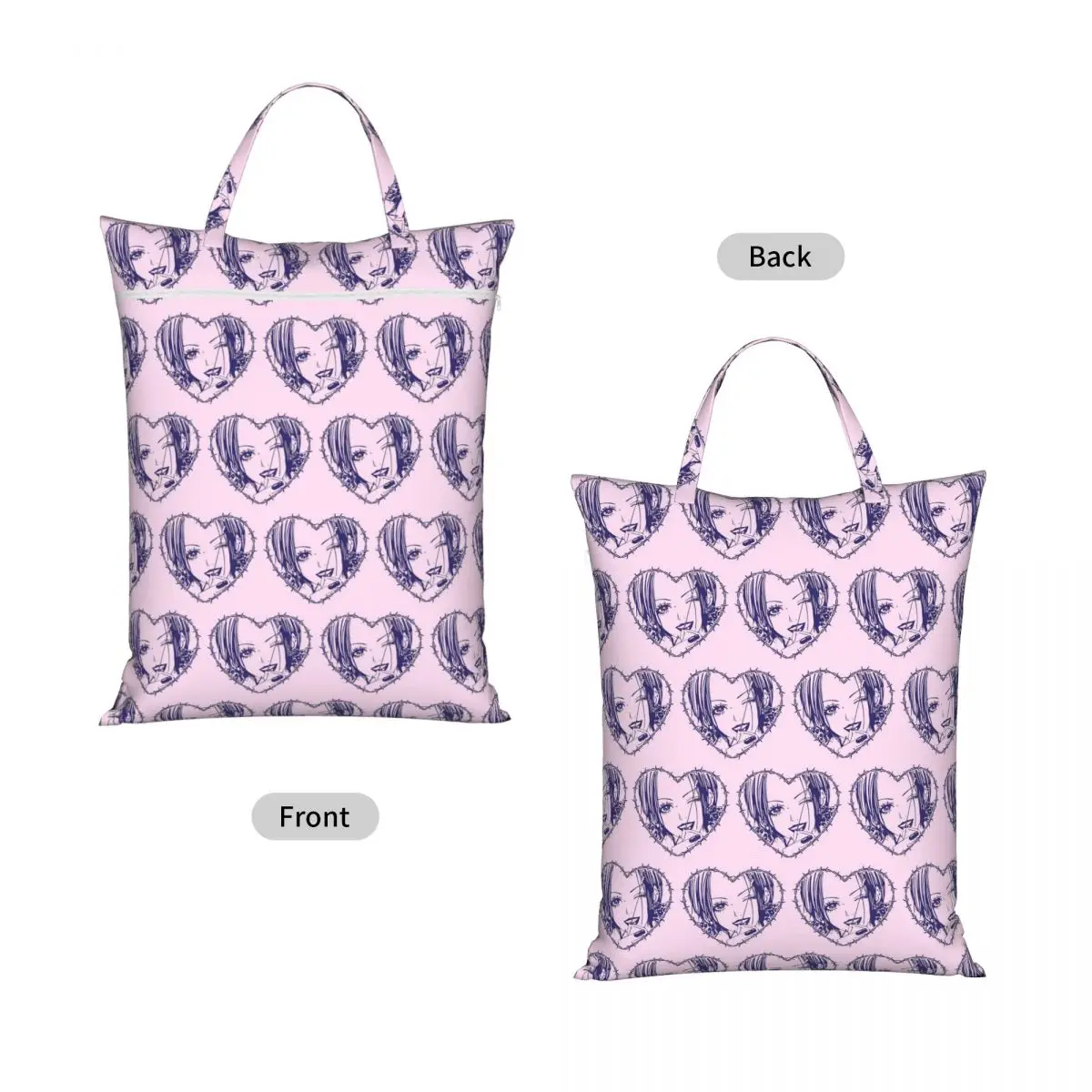 Nana Osaki Barbed Wire Heart Spread Travel Laundry Bag Waterproof Reusable Dirty Clothes Pouch Gym Yoga Vacation Washing Basket