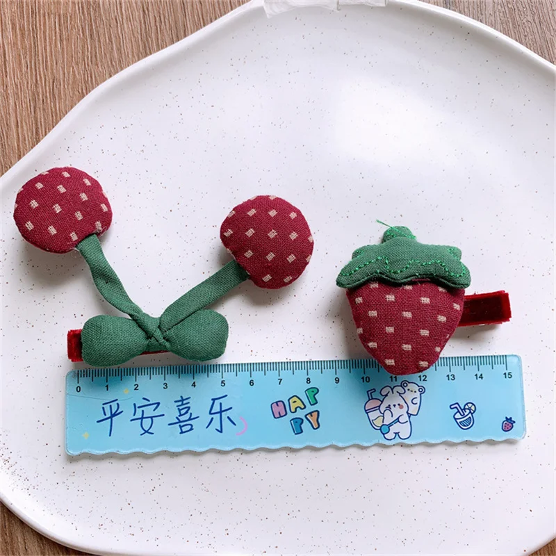 2025 Cute Cherry Hairpins Hair Rope Ring Women Children Girls Hair Clips Bands Barrettes Accessories Hairclip Headwear Headdress