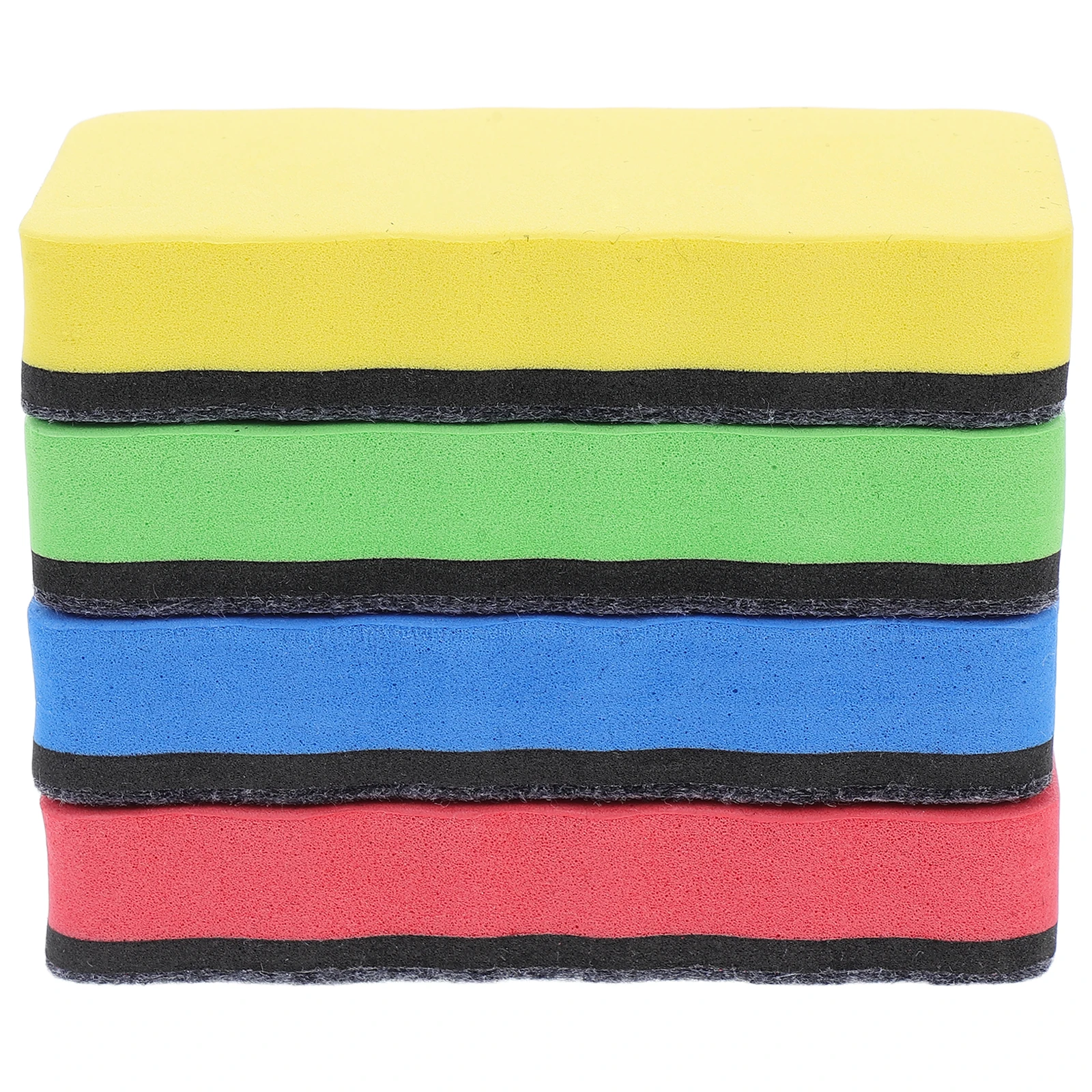 

4pcs EVA Felt Magnetic Blackboard Whiteboard Erasers Red Yellow Blue Green Cleaning Tools for School Office Home Dry Erase