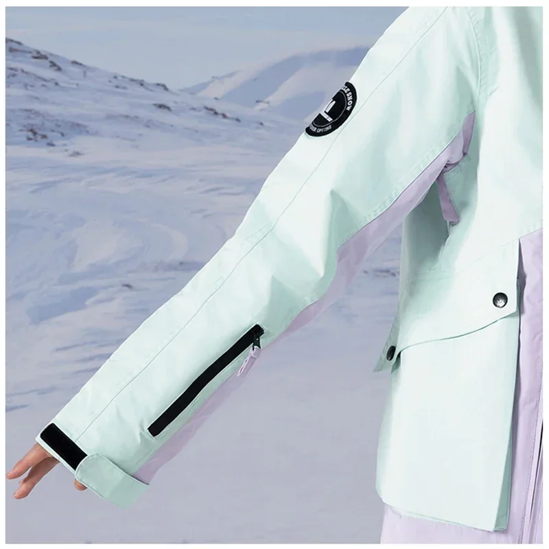 Hooded Jacket Pants Warm Women Snow Suits Waterproof Warm Man Ski Sets Outdoor Sport Mountain Female Snowboard Costume Clothes