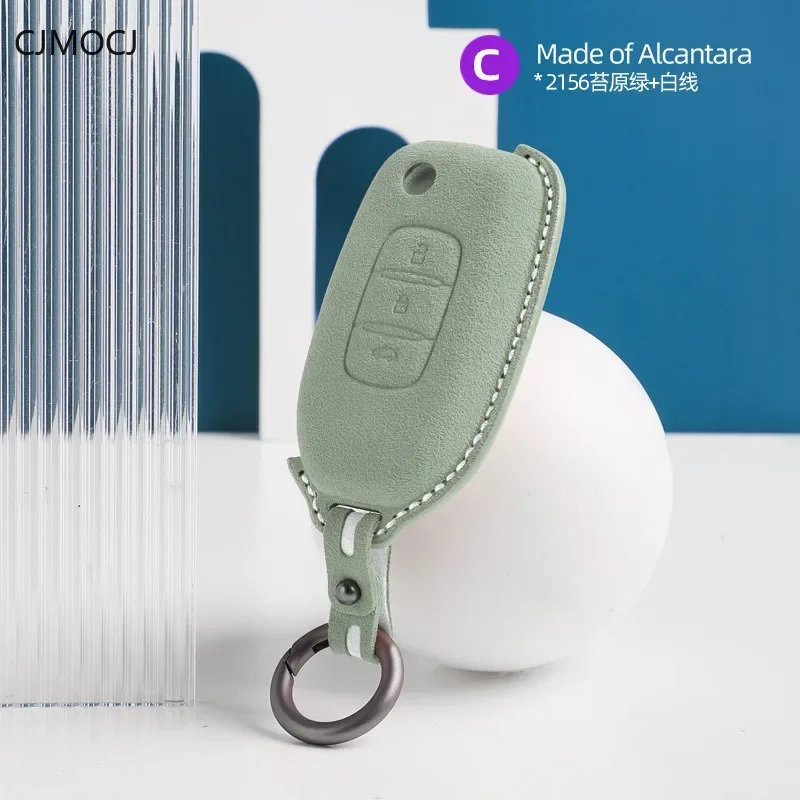 

For Renault Kadjar Suede Car Remote Key Case Cover Shell Keychain Accessories