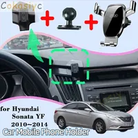 for Hyundai Sonata YF 2010~2014  Car Mobile Phone Holder Air Vent Car Mount Cellphone Bracket Gravity Stand Sticker Accessories