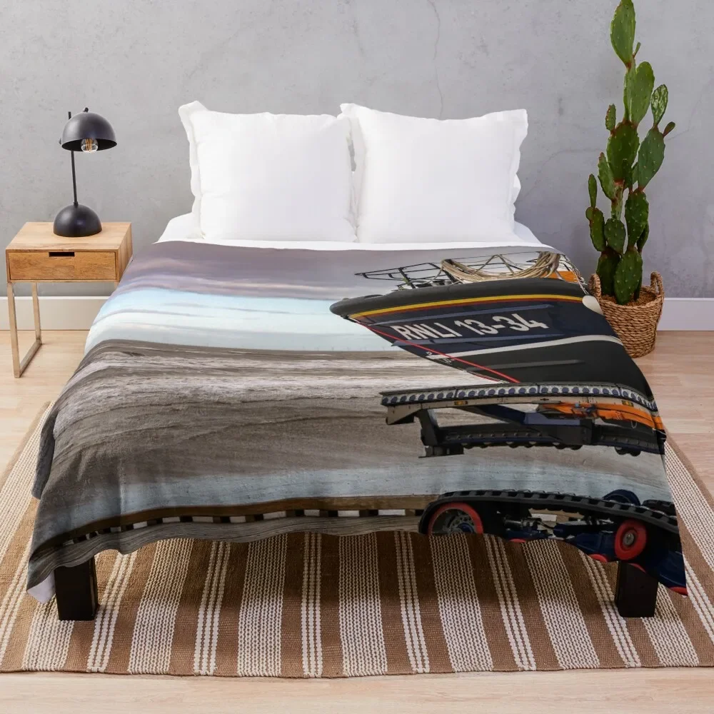 

Launching Of A Lifeboat Rhyl Throw Blanket Summer Cool Breathable Blanket for Sleeping