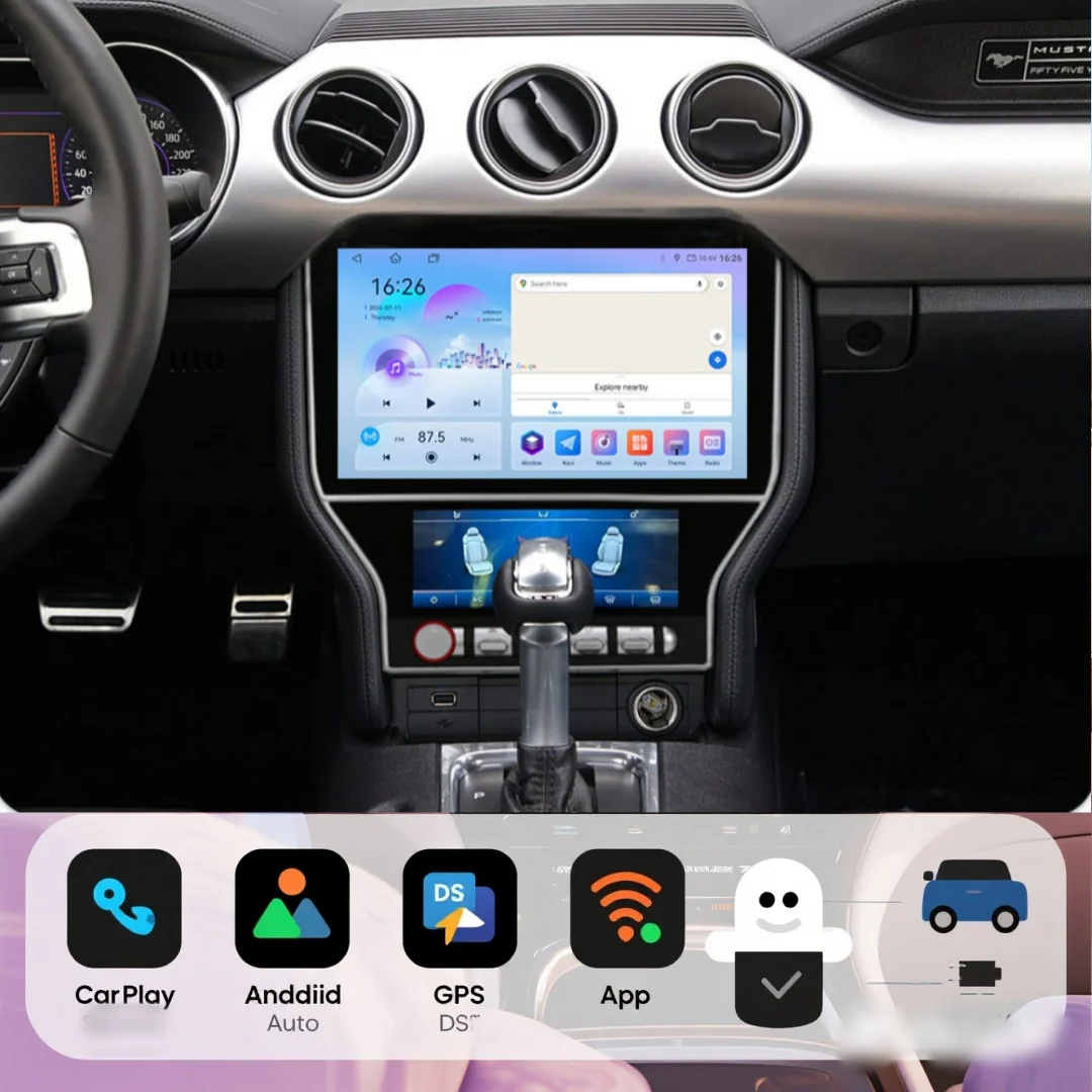 Android Carplay Radio Multimedia Coche GPS Navi IPS Head Unit For Ford Mustang 2015 2016 2017 2018 2019 2020 2021 Stereo  Player