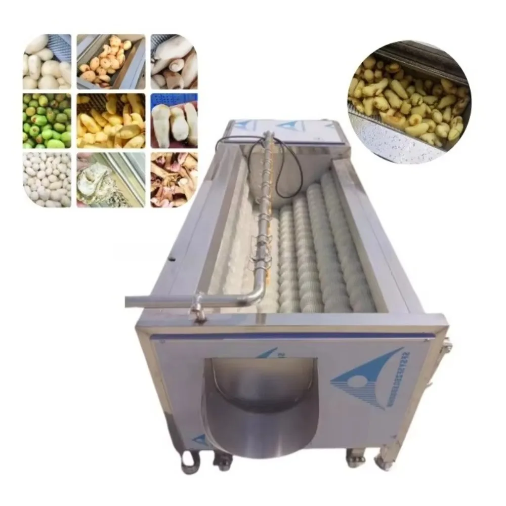 Commercial vegetable and onion peeling machine, cleaning brush, ginger slice, potato cleaning and peeling machine