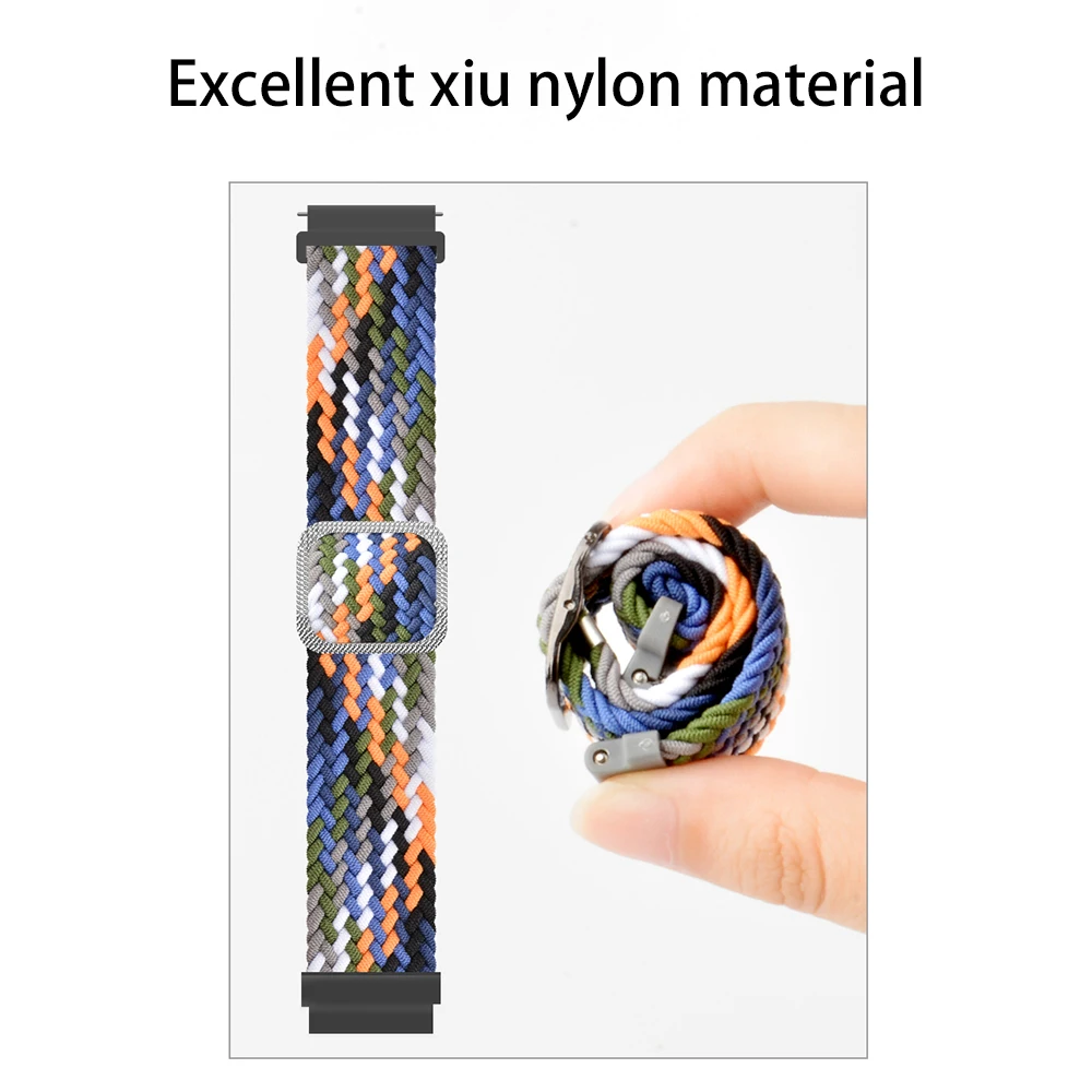 Adjustable Fiber Braided Strap For Huami Amazfit GTS 2 Mini 2E/GTR 42MM Solo Loop Nylon Belt For Amazfit Bip S U Pro Lite Correa