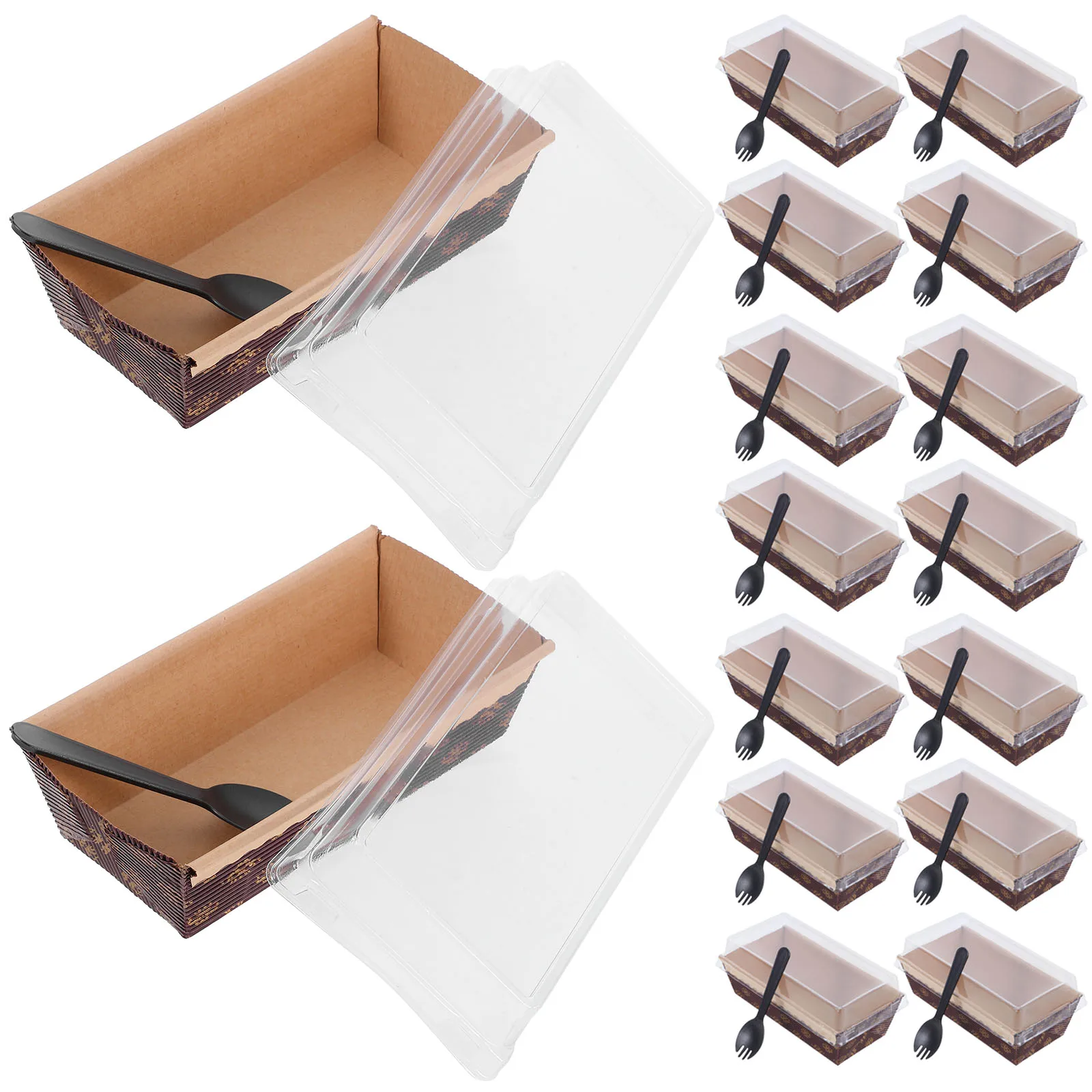 

75pcs Jumbo Cupcake Liners Baking Paper Bread Containers Disposable Pans Loaf Rectangular Boat Shaped Heat Resistant for Baking