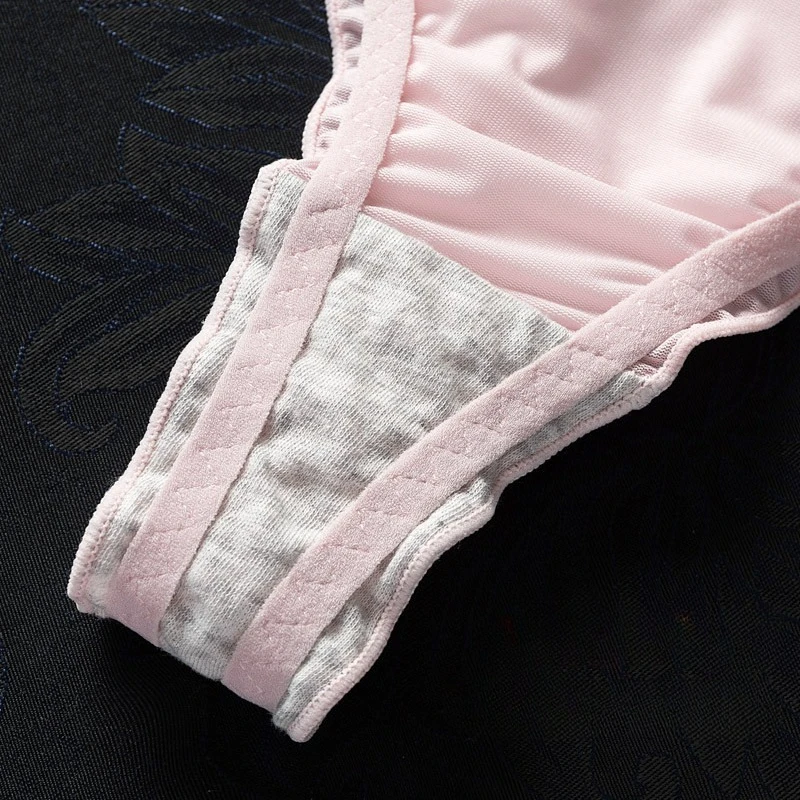 Mutandine da donna senza cuciture G-String Prospettiva Intimo da donna Vita bassa Slip elastico in raso con volant in seta ghiacciata Intimo