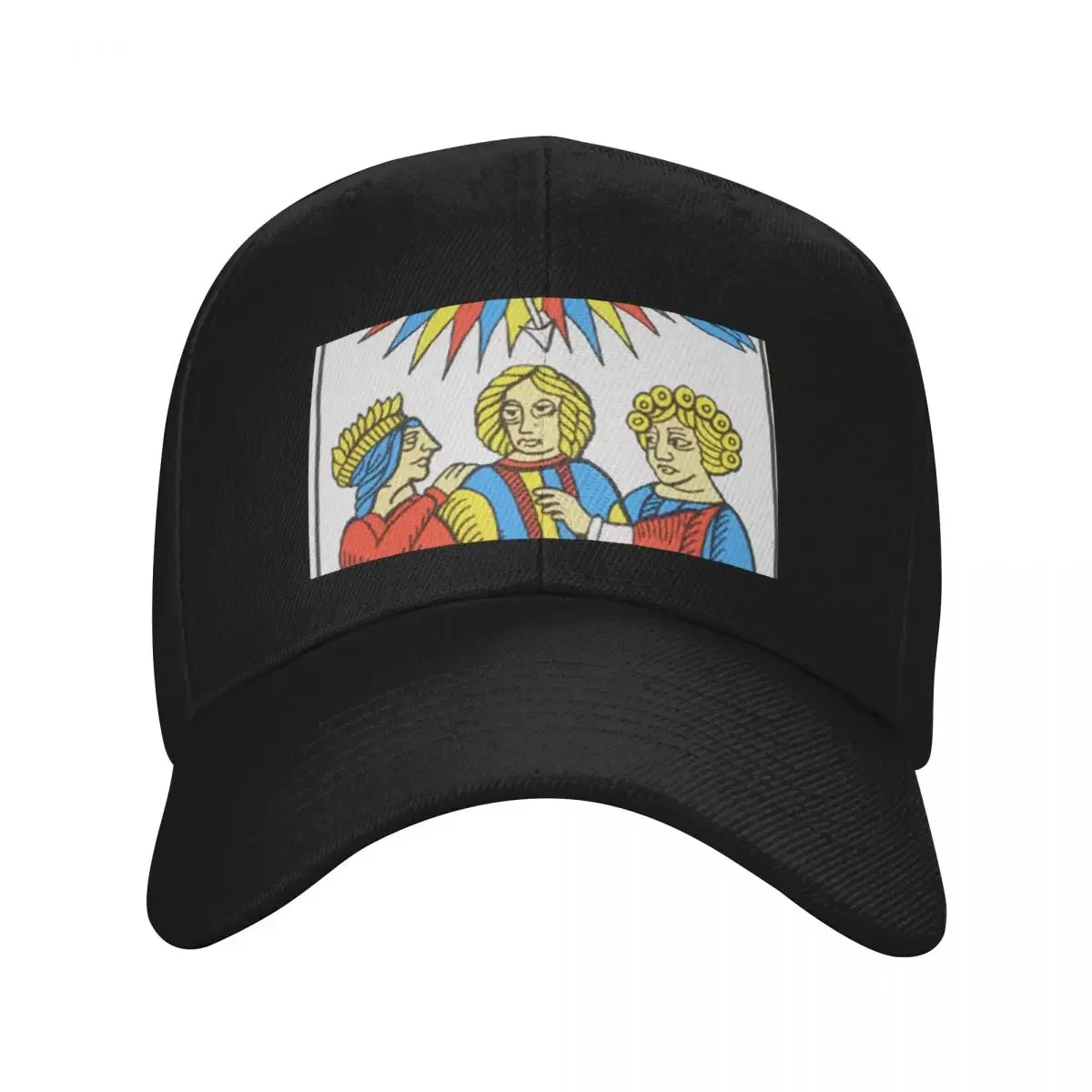 The Lovers - Marseilles Tarot Deck Baseball Cap Fishing cap Bobble Hat Women's Men's